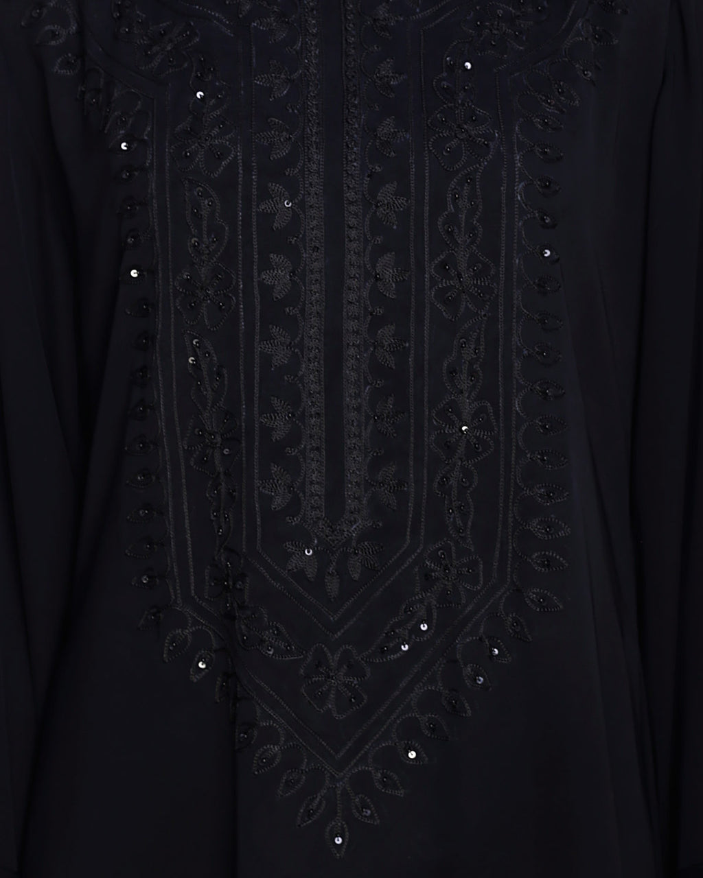 Floral Embellished Dubai Style Abaya Black