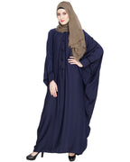Graceful Pleated Black Kaftan Umber Brown