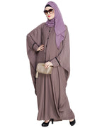 Graceful Pleated Black Kaftan Umber Brown