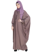Graceful Pleated Black Kaftan Umber Brown