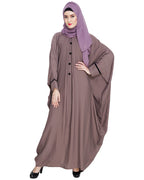 Graceful Pleated Black Kaftan Umber Brown