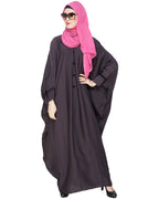 Graceful Pleated Black Kaftan Dark Grey
