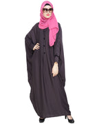 Graceful Pleated Black Kaftan Umber Brown
