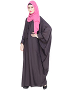 Graceful Pleated Black Kaftan Umber Brown