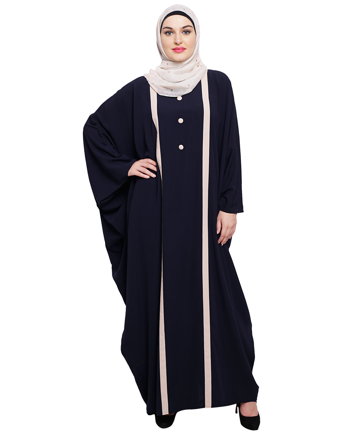 Colourblock Black Kaftan Blue