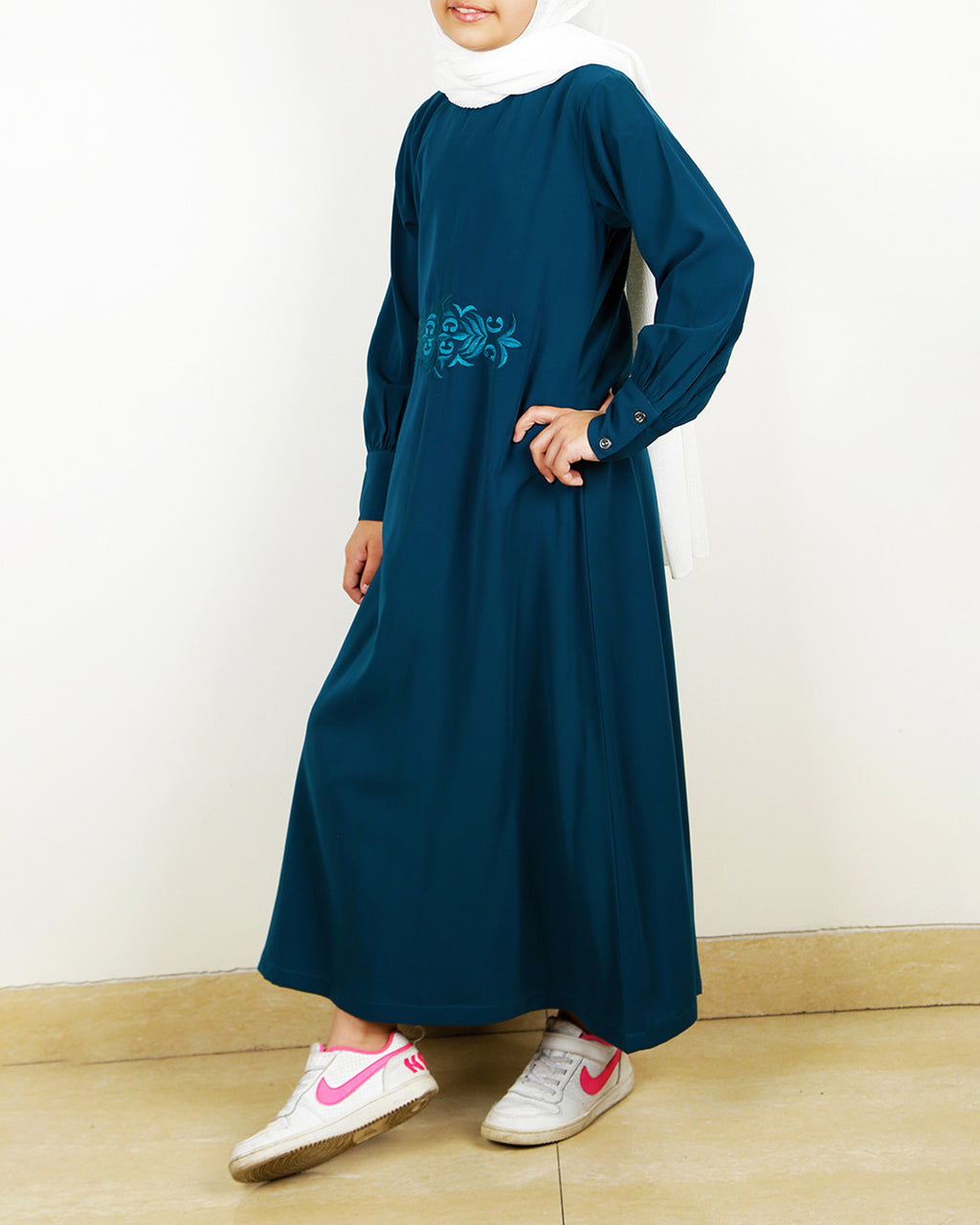 Sea Green Kids Abaya Dress Sea Green