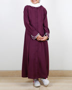Shirt Style Purple Kids Maxi Dress Purple