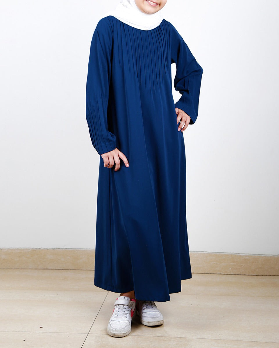 Sleek And Simple Blue Kids Abaya Blue