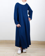 Sleek And Simple Blue Kids Abaya Blue