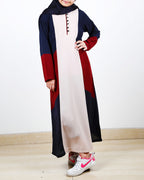 Multicolour Kids Abaya Beige