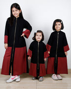 Dazzling ZipUp Black Kids Abaya Black