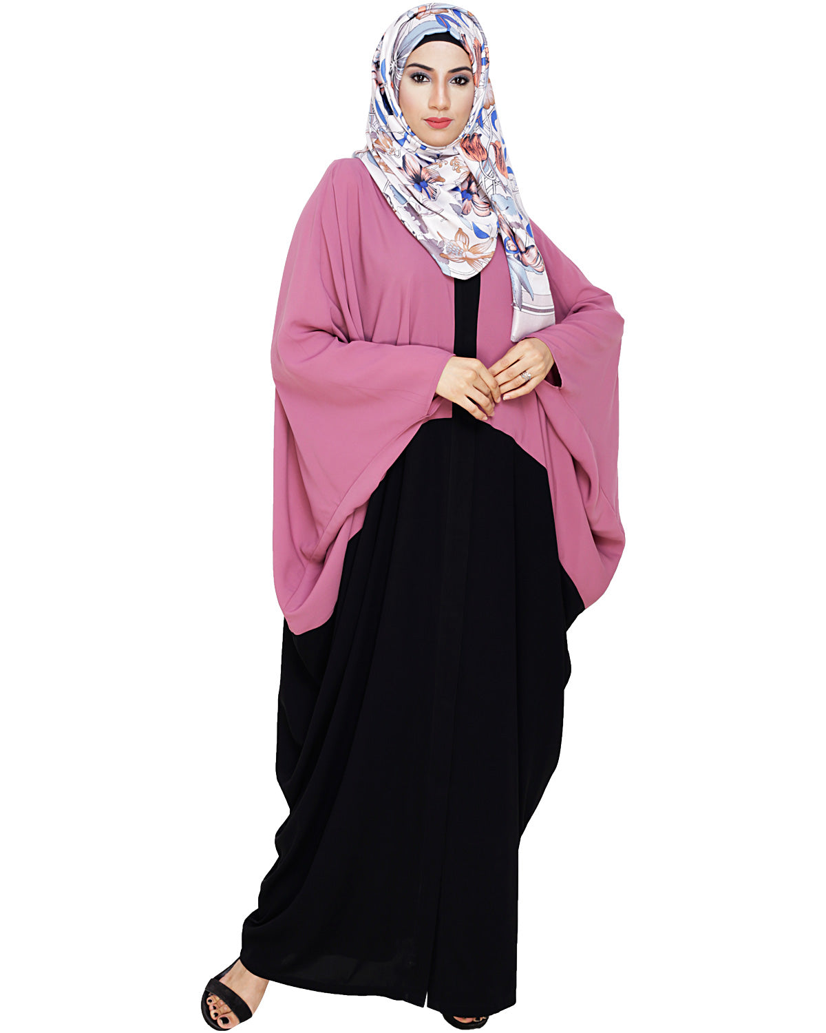 Strikingly Beautiful Dark Grey Embroidered Kaftan