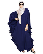 Ruffled Ash Brown Kaftan Wine