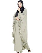 Ruffled Ash Brown Kaftan Wine