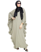 Ruffled Ash Brown Kaftan Wine