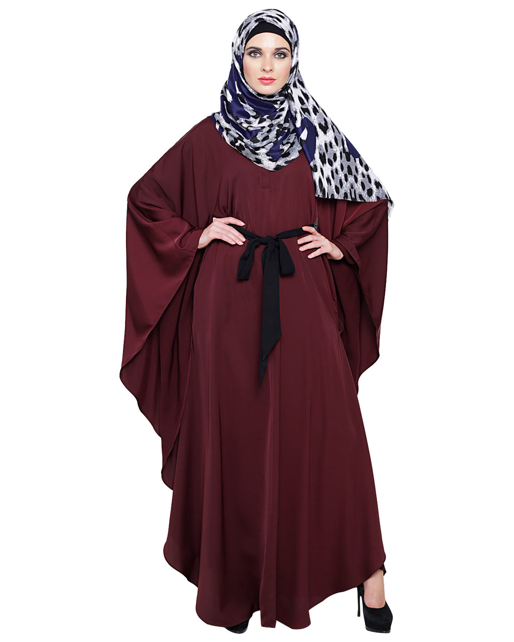 Lavish Dark Brown Kaftan Wine