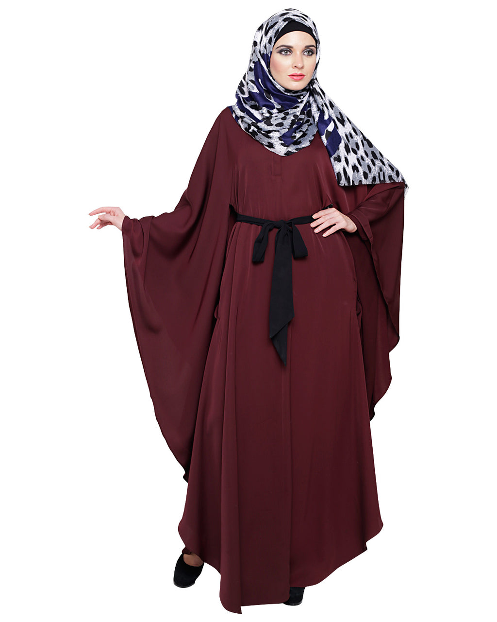 Lavish Dark Brown Kaftan Wine