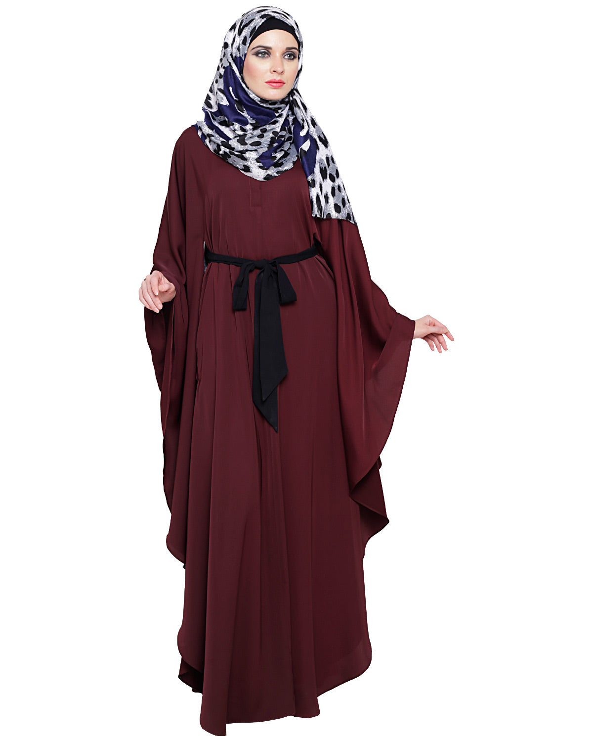 Lavish Dark Brown Kaftan Wine