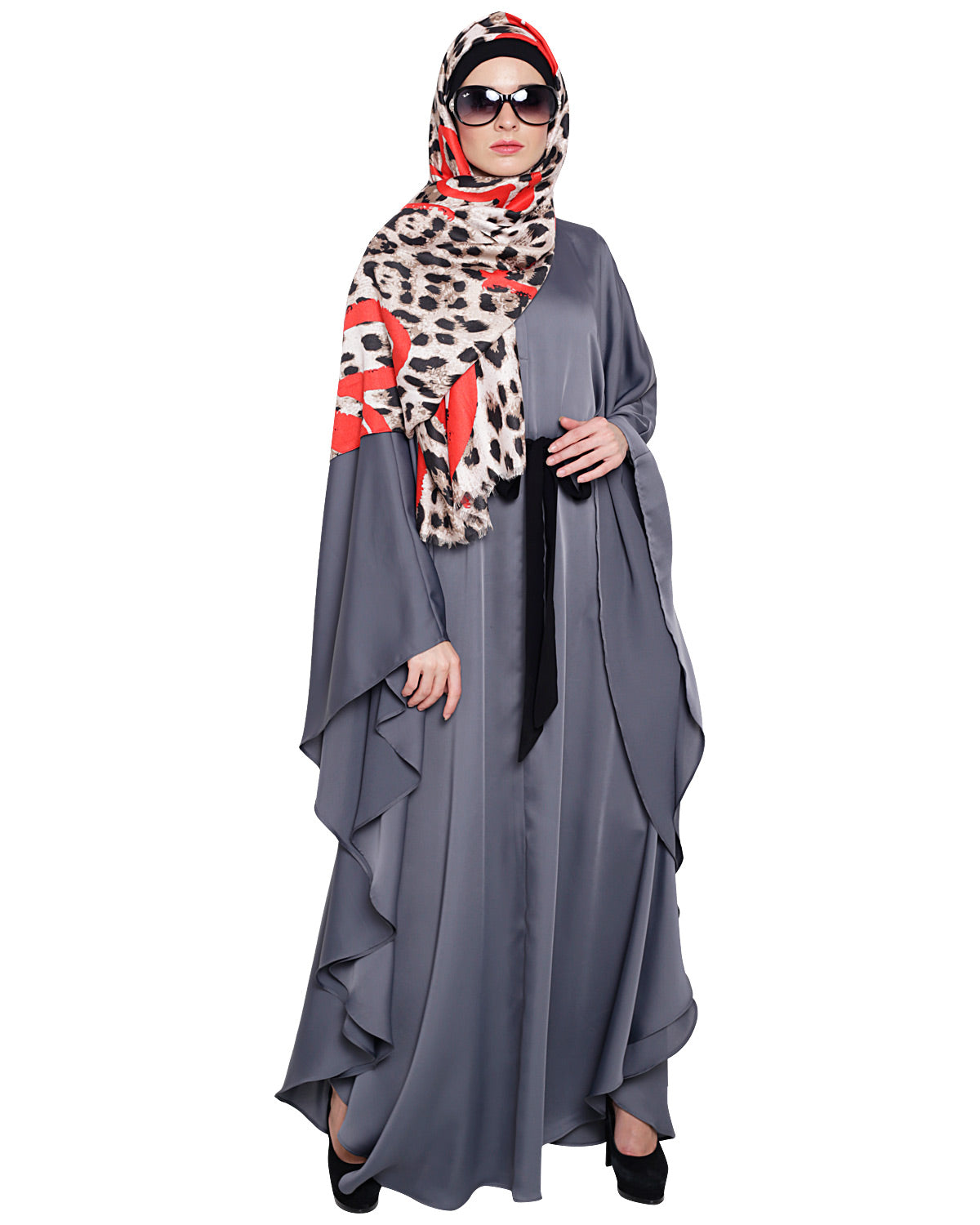 Lavish Dark Brown Kaftan Gray