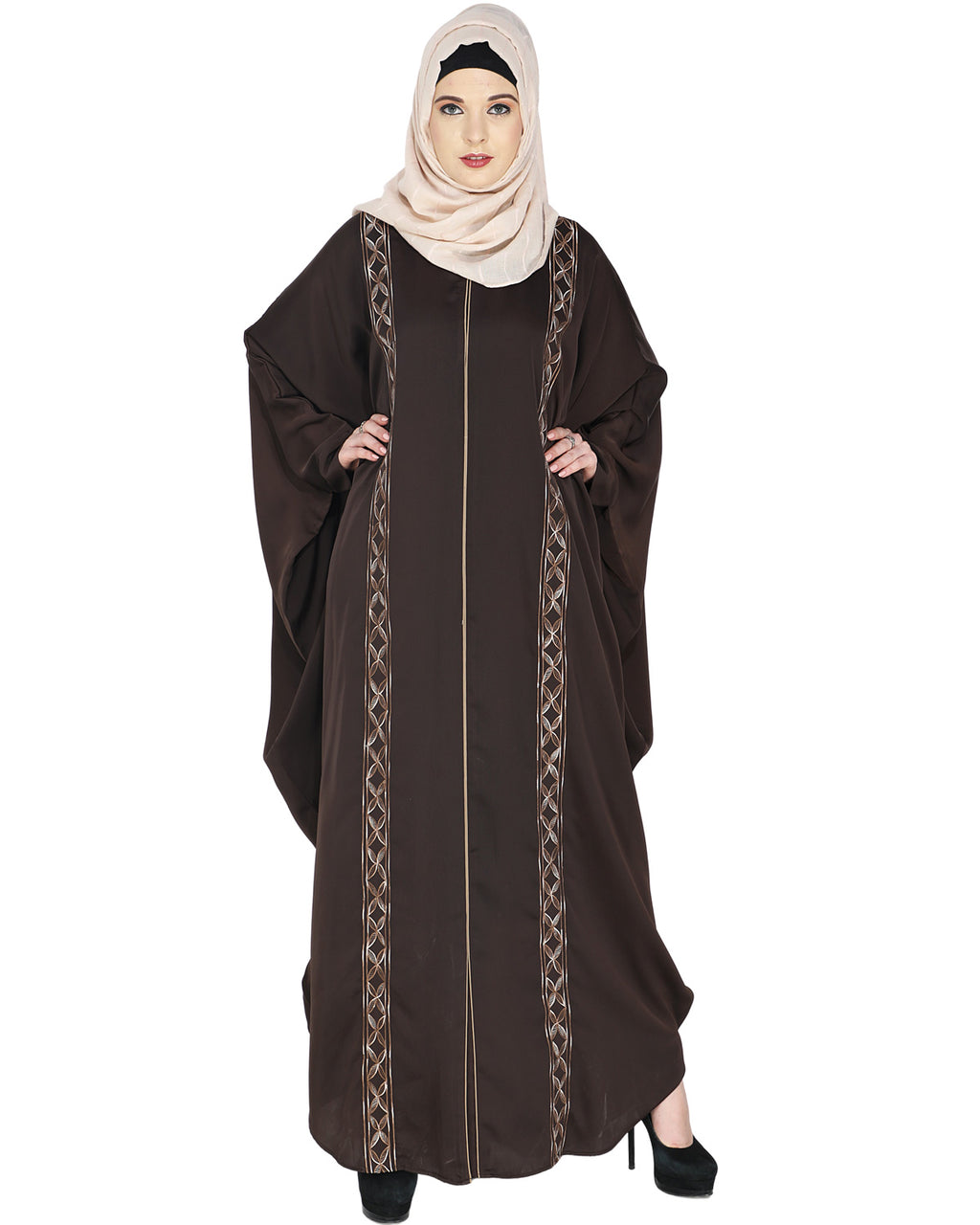 Ravishing Black Kaftan Dark Brown