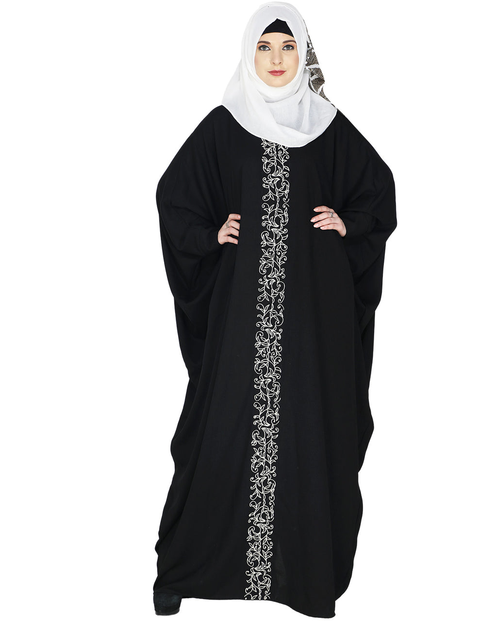 Flouncy Black Kaftan Wine