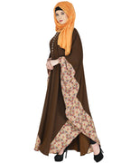 Floret Printed Dark Brown Kaftan Wine