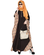 Floret Printed Dark Brown Kaftan Wine