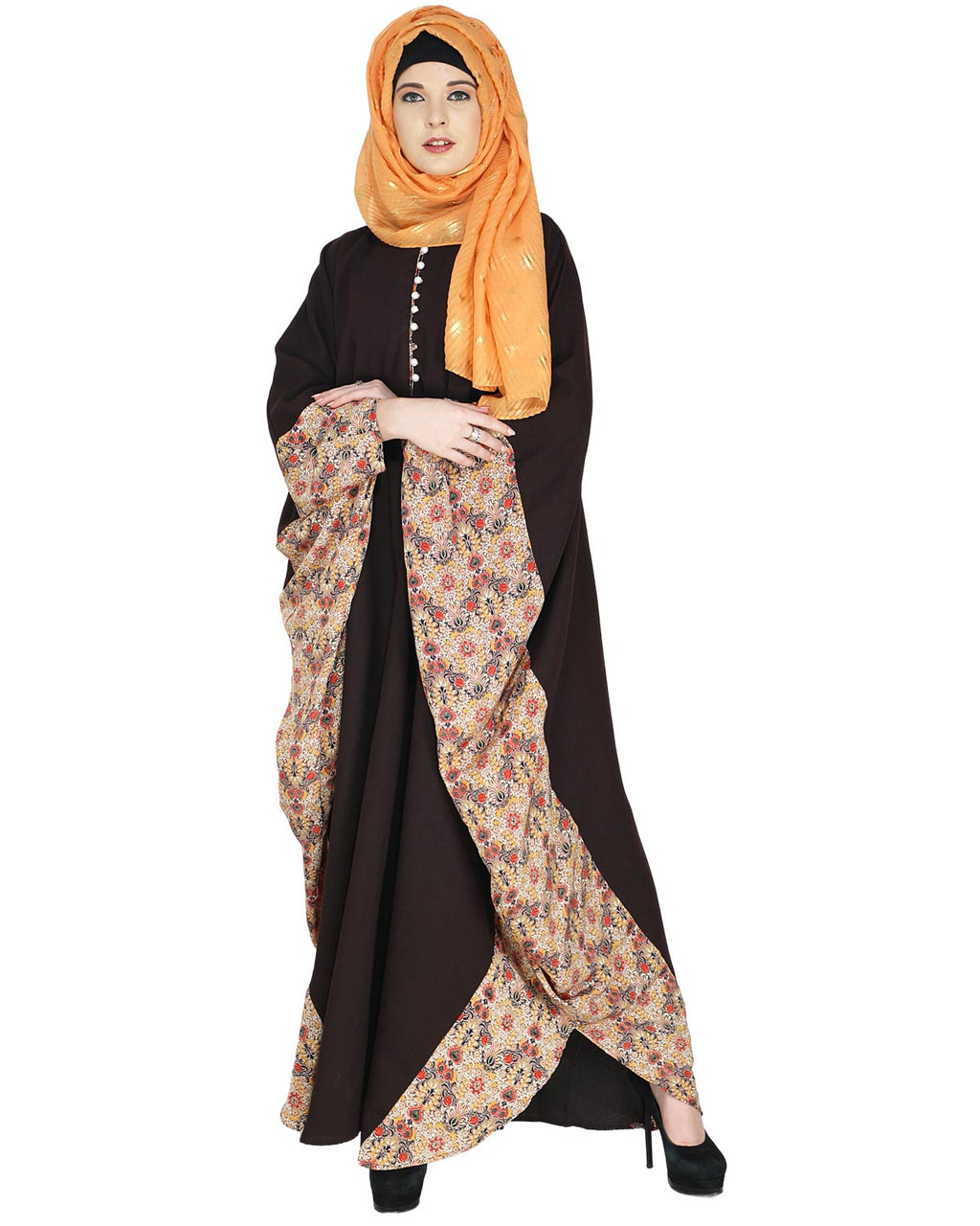 Floret Printed Dark Brown Kaftan Dark Brown