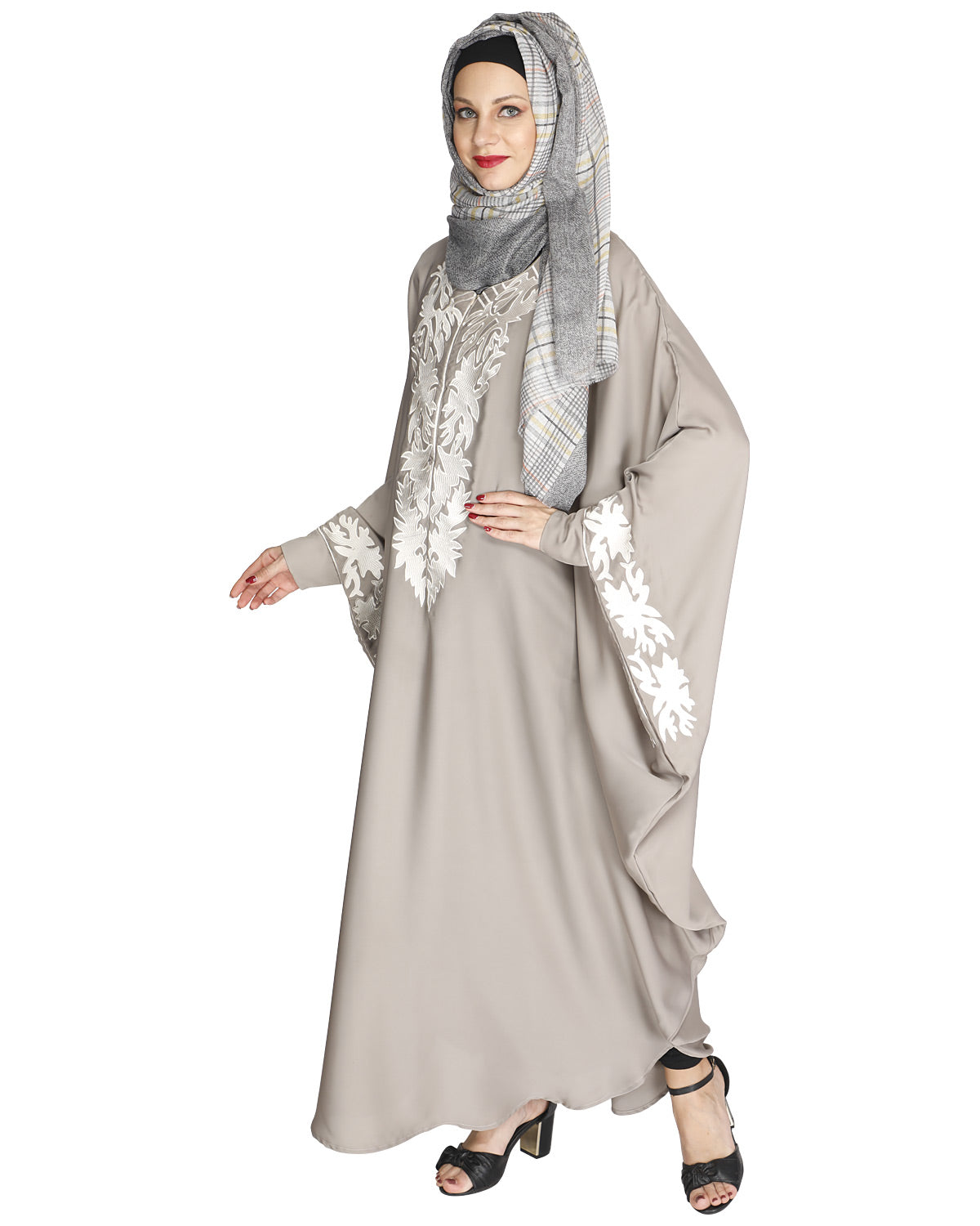 Aesthetically Elegent Kaftan Light Grey