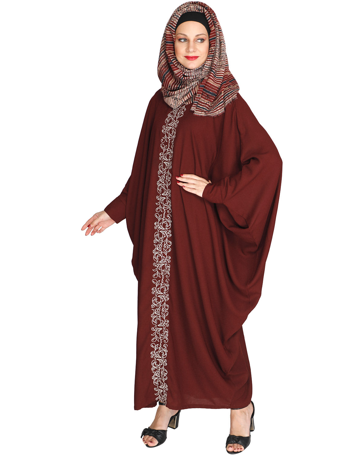Flouncy Black Kaftan Wine
