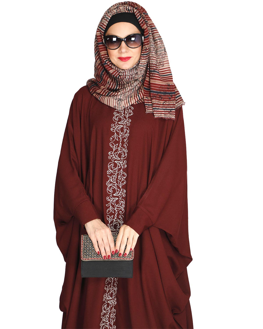 Flouncy Black Kaftan Wine