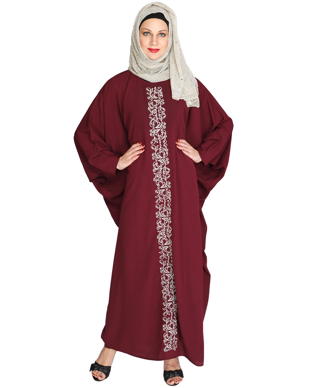Flouncy Black Kaftan Purple