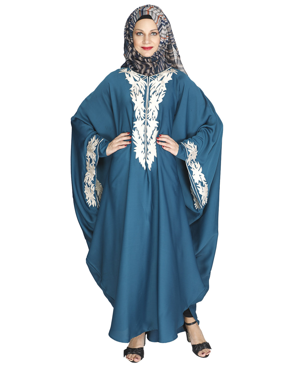 Aesthetically Elegent Kaftan Teal Green
