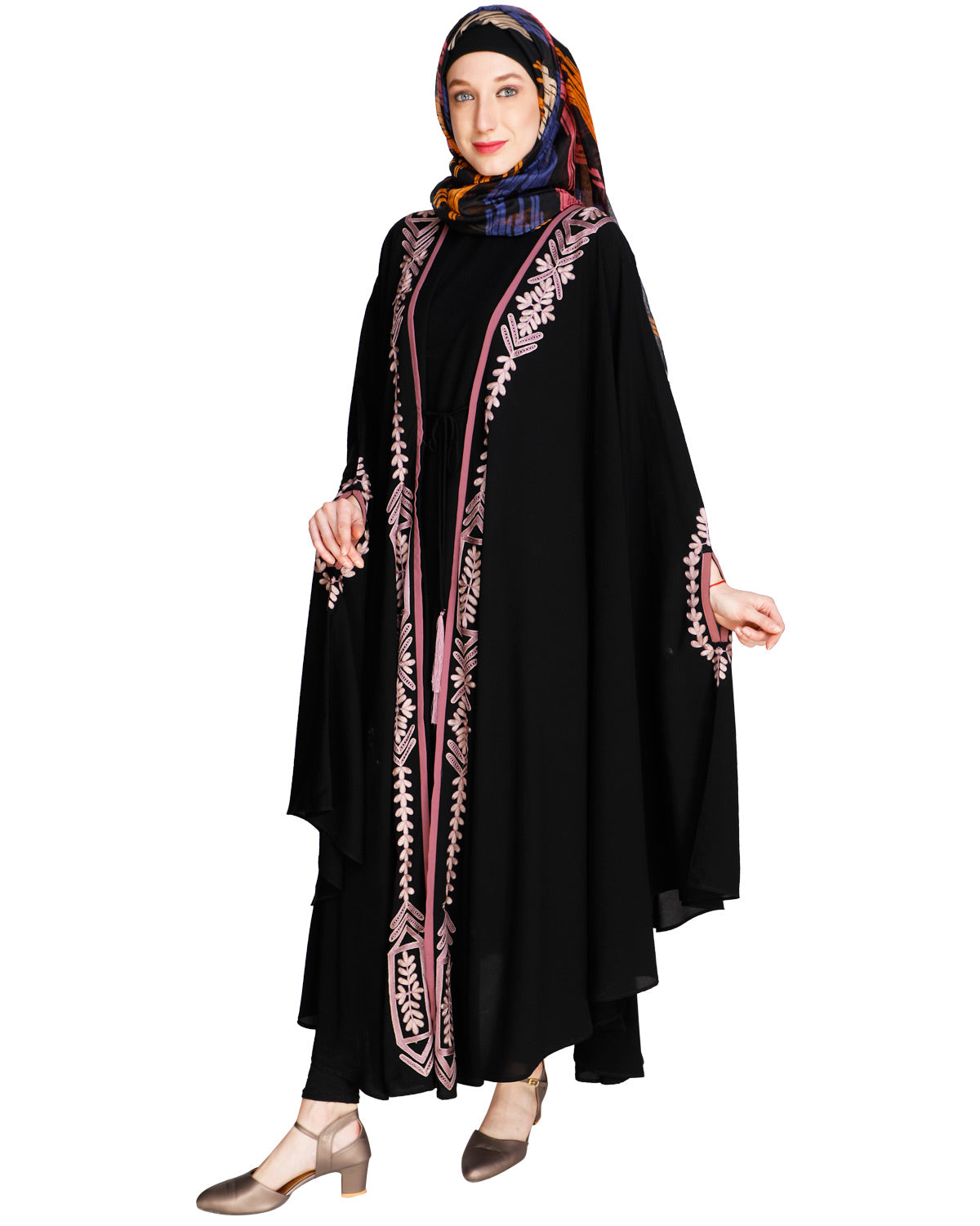Jacket Style Black Kaftan Wine