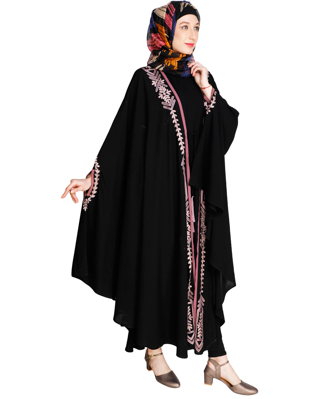 Jacket Style Black Kaftan Wine