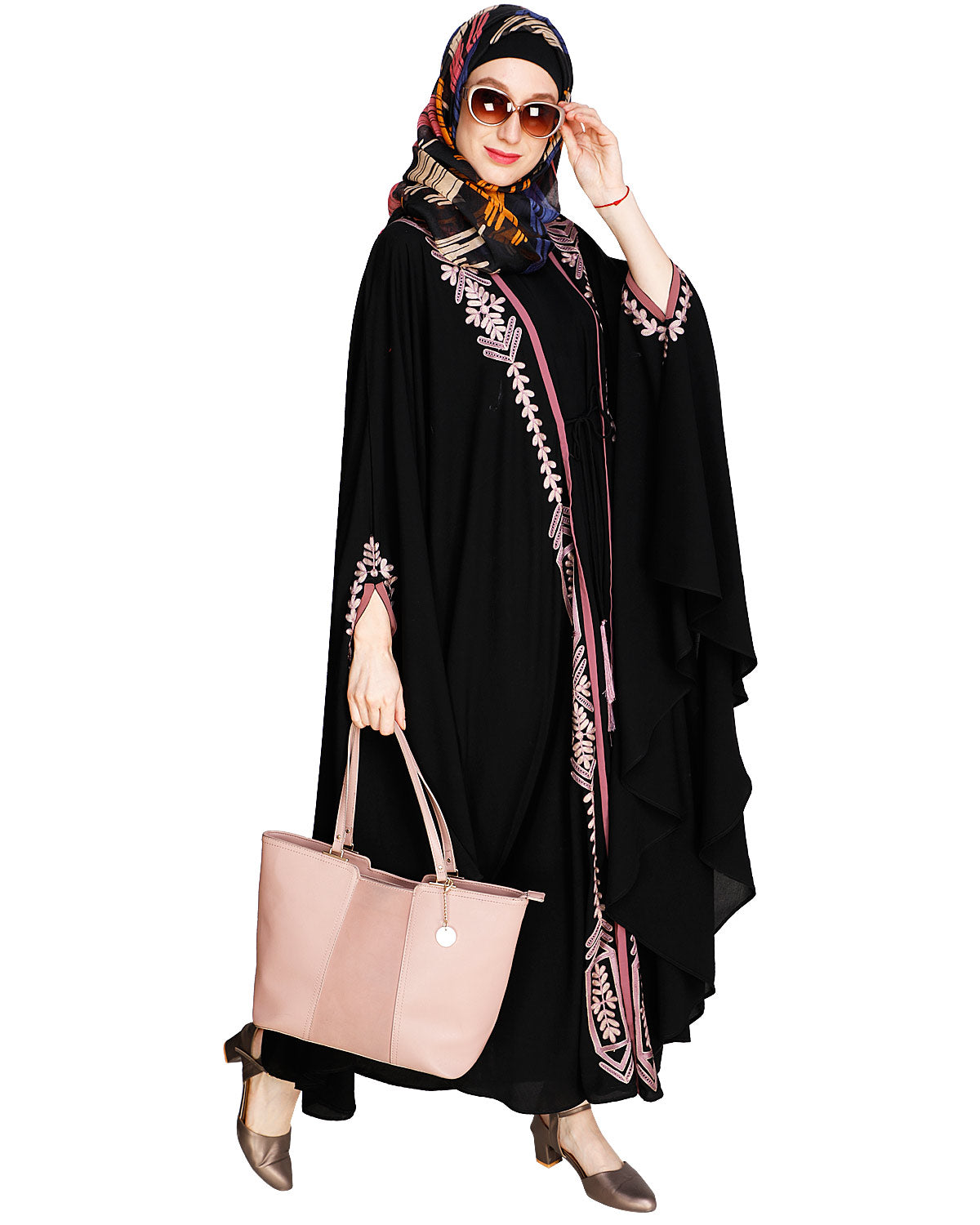 Jacket Style Black Kaftan Wine