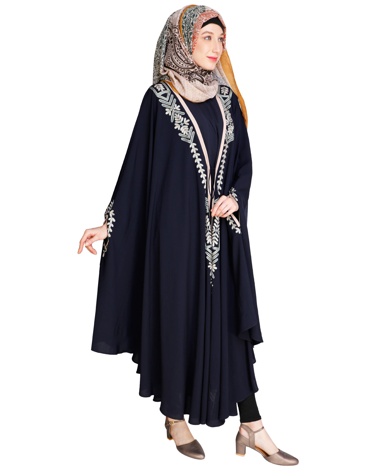 Jacket Style Black Kaftan Wine
