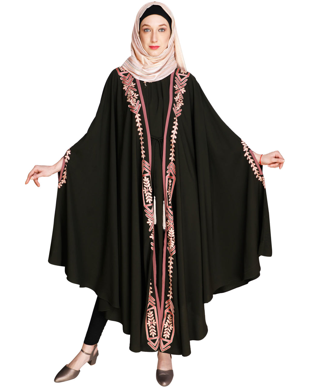 Jacket Style Black Kaftan Wine