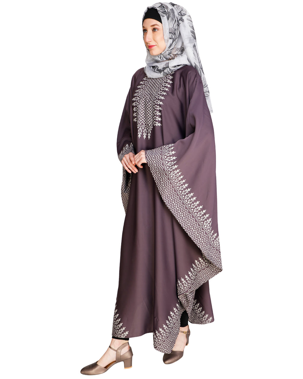 Block Printed Kaftan Purple