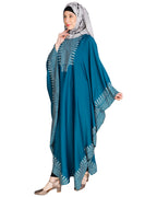 Block Printed Kaftan Teal Green