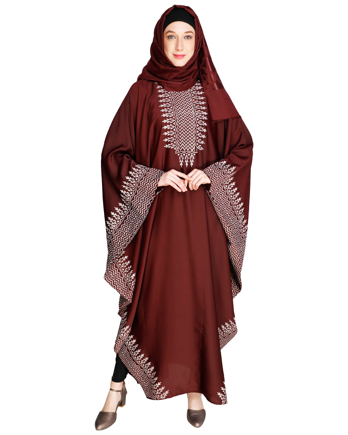 Block Printed Kaftan Wine
