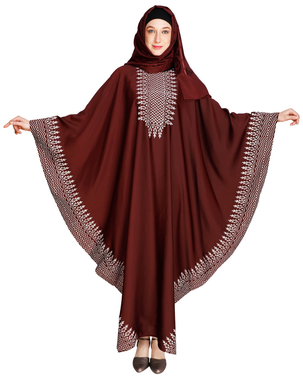 Block Printed Kaftan Wine
