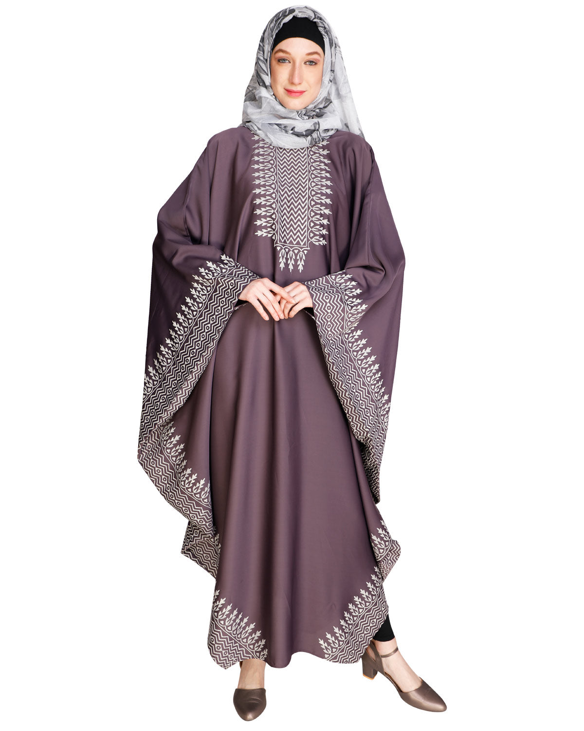 Block Printed Kaftan Purple
