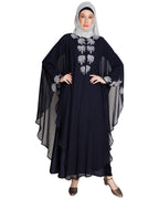 Sequence Enriched Black Kaftan Dark Blue