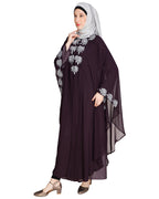 Sequence Enriched Black Kaftan Purple