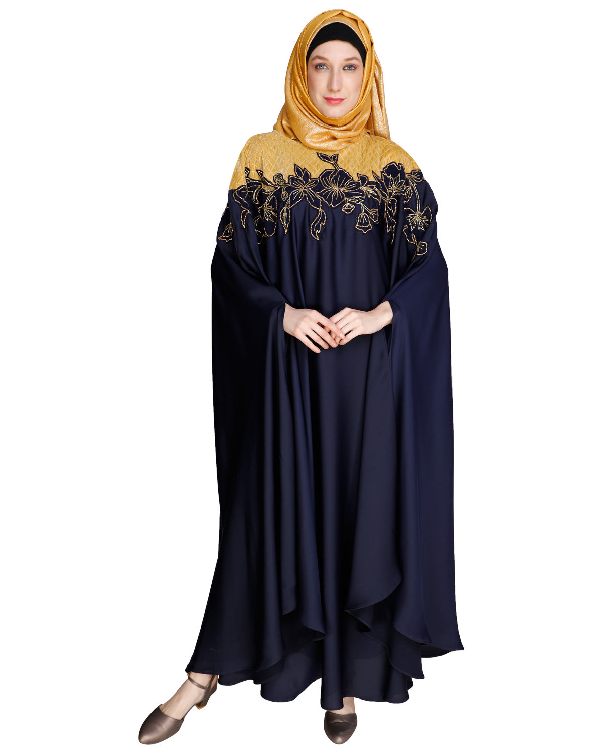 Opulent Black Kaftan Blue