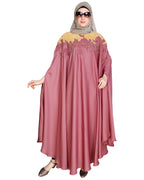 Opulent Black Kaftan Onion Pink