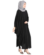 Sassy Panelled Black Kaftan Black