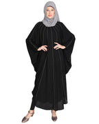 Sassy Panelled Black Kaftan Onion Pink