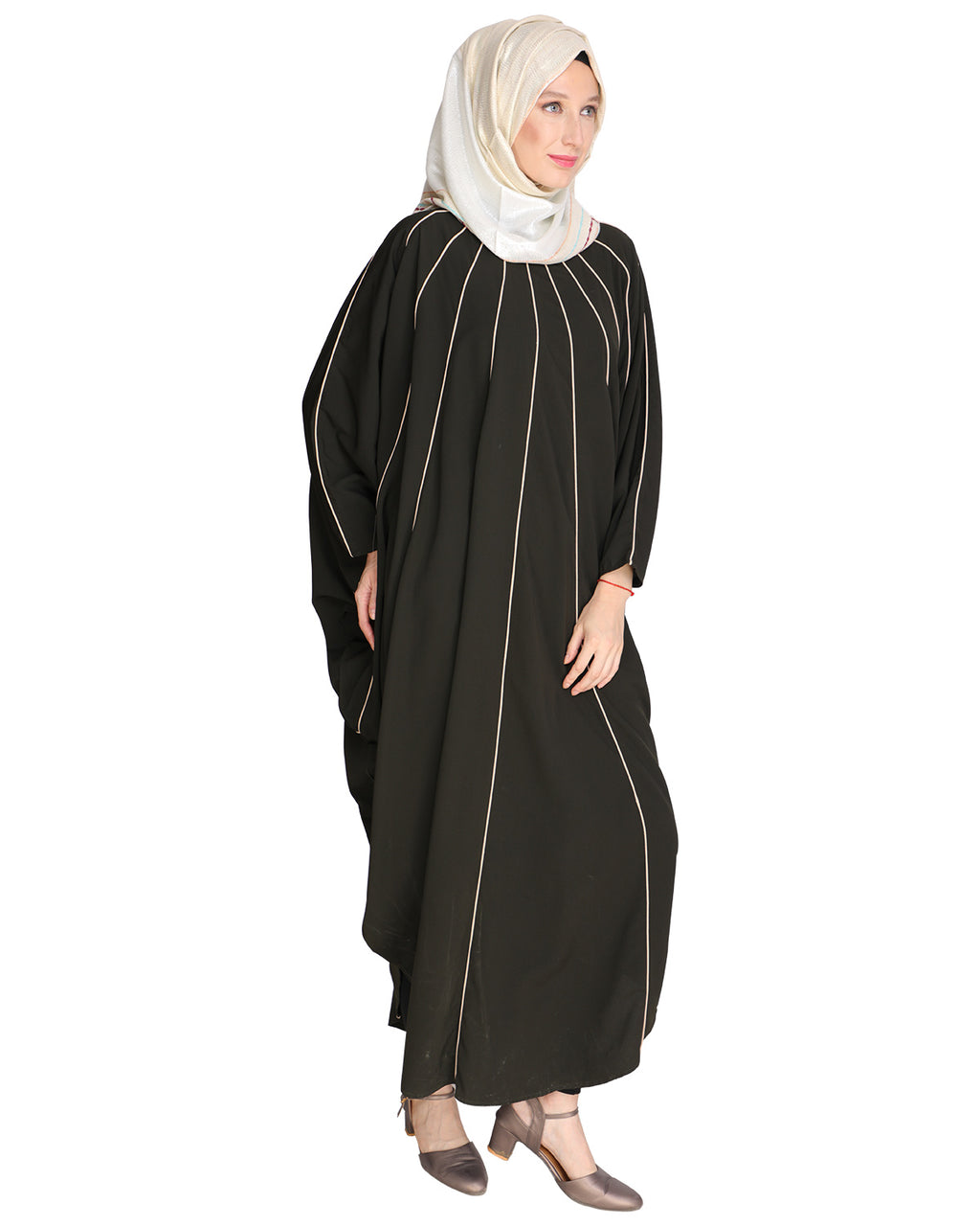 Sassy Panelled Black Kaftan Olive